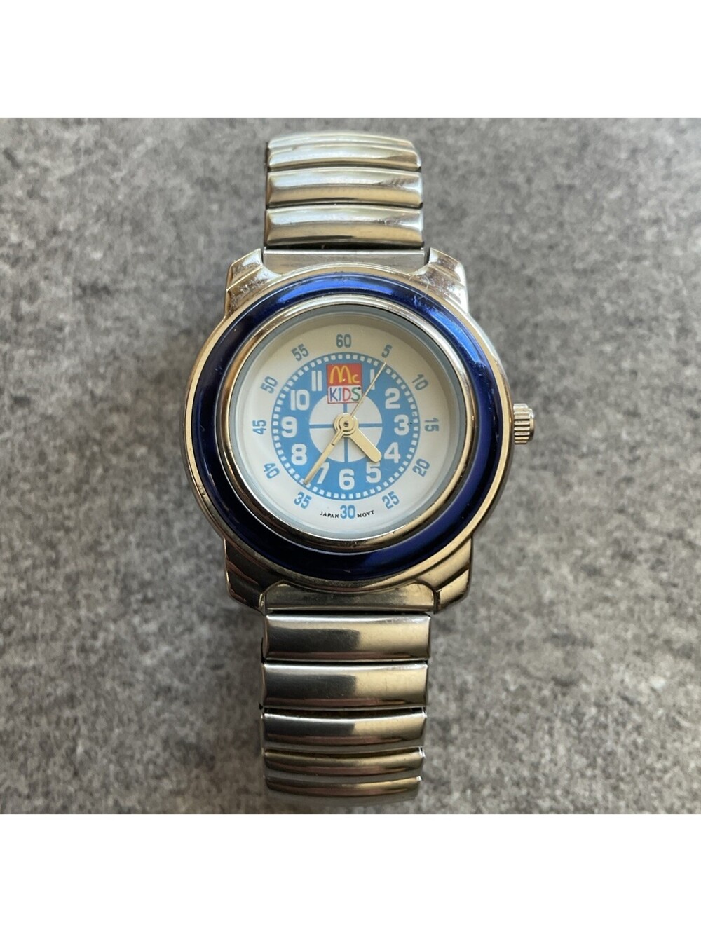 Vintage McKids Mcdonalds Kids Watch Metal Band & Case Japan Movt D5